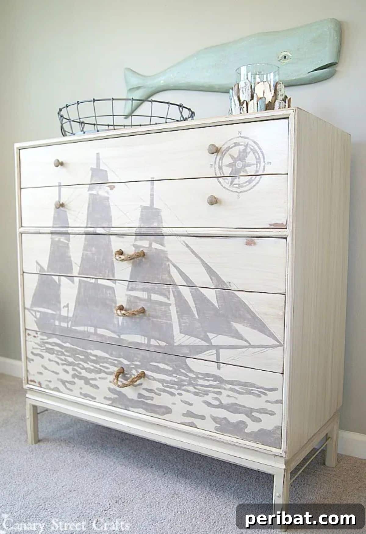 Dresser Reimagined 39 Stunning Upcycling Projects 5 Make It a Ship Silhouette Chest of Drawers