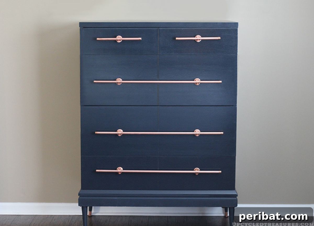Dresser Reimagined 39 Stunning Upcycling Projects 6 Create a DIY Copper Pipe Drawer Pulls