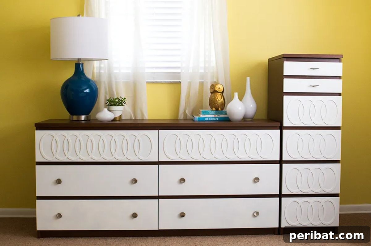 Dresser Reimagined 39 Stunning Upcycling Projects 8 Elevate Its Style by Adding Overlays