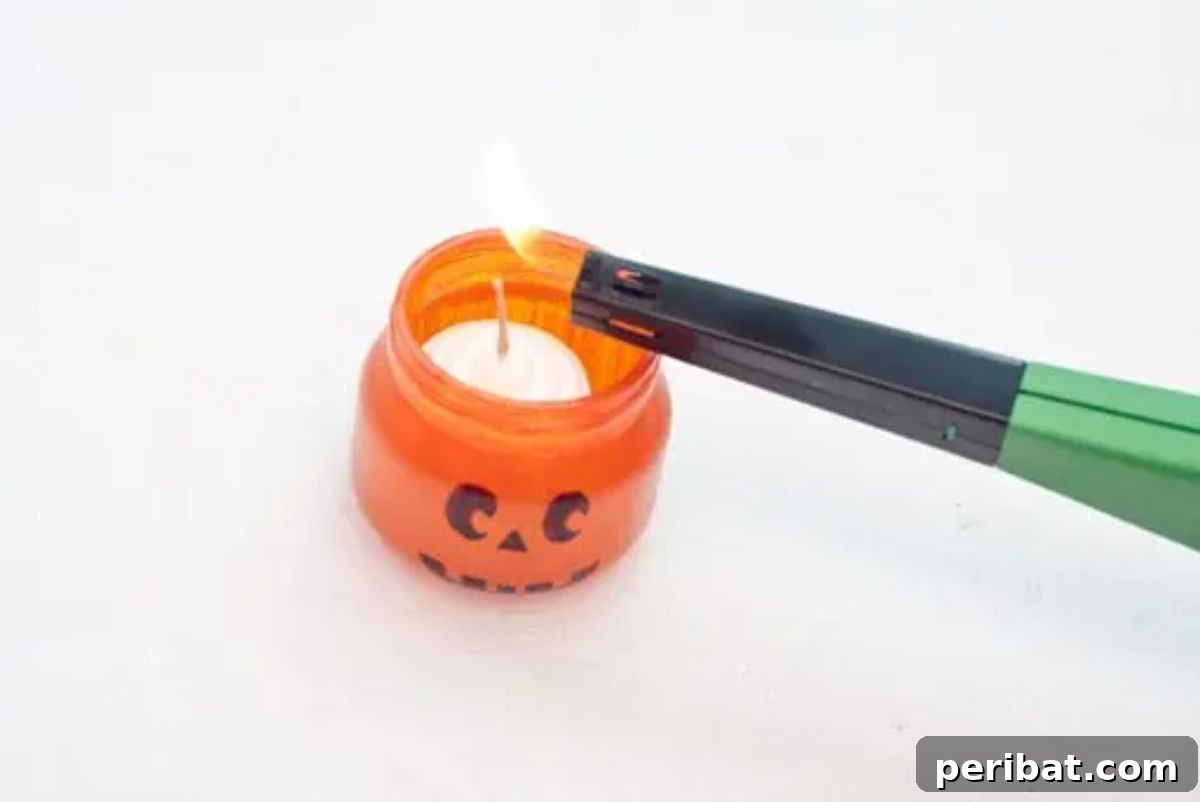 36 Genius Ideas for Repurposing Candle and Mini Jars 4 Glass Jack-o-lantern