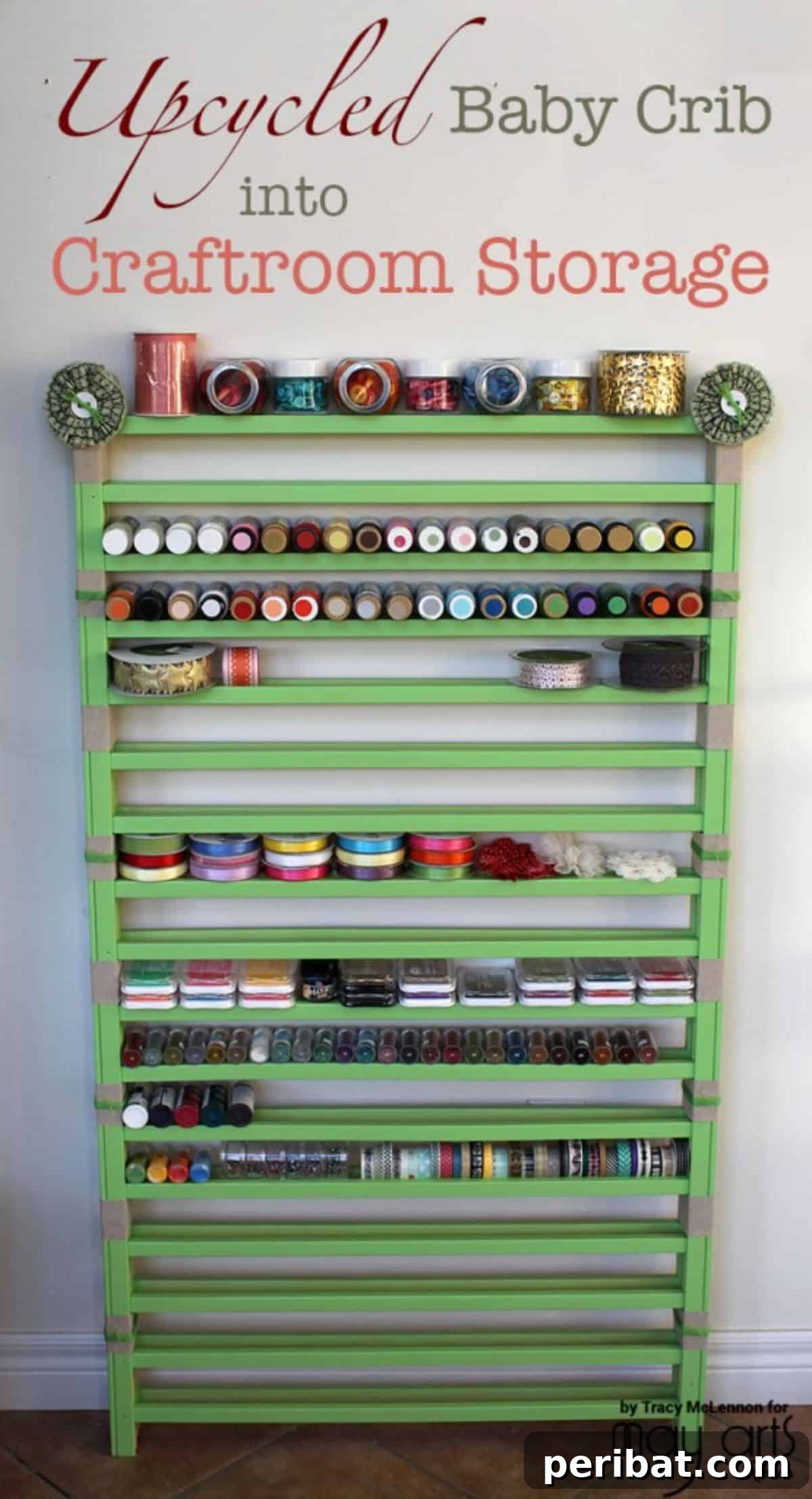Cribs Reimagined 37 Clever Upcycling Ideas 28 Baby crib upcycled into craft room storage unit