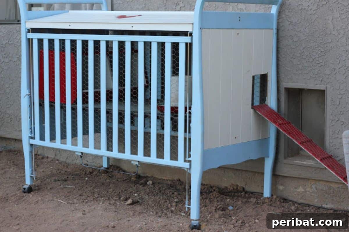 Cribs Reimagined 37 Clever Upcycling Ideas 4 Budget-friendly chicken coop made from an old crib