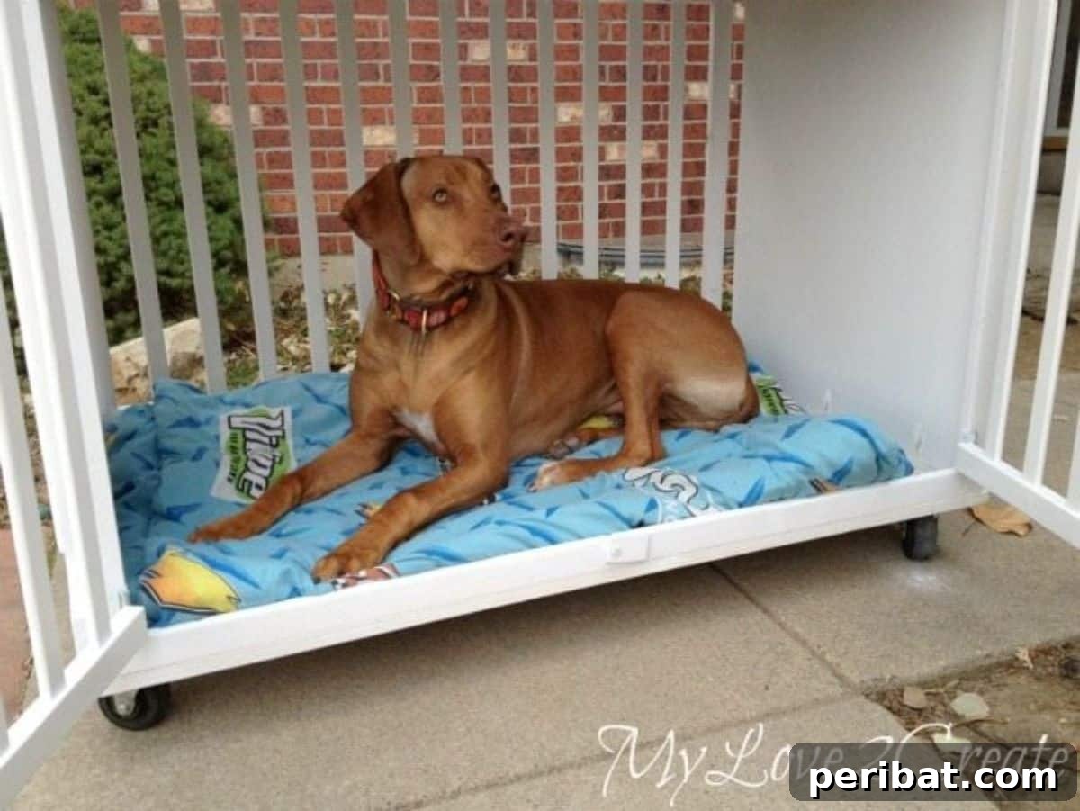 Cribs Reimagined 37 Clever Upcycling Ideas 7 Stylish and functional dog crate made from an old crib