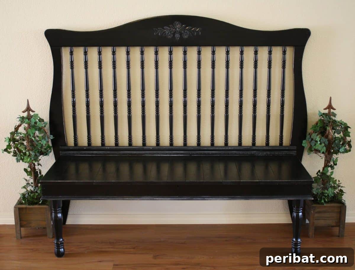 Cribs Reimagined 37 Clever Upcycling Ideas 9 Charming bench made from an old baby crib