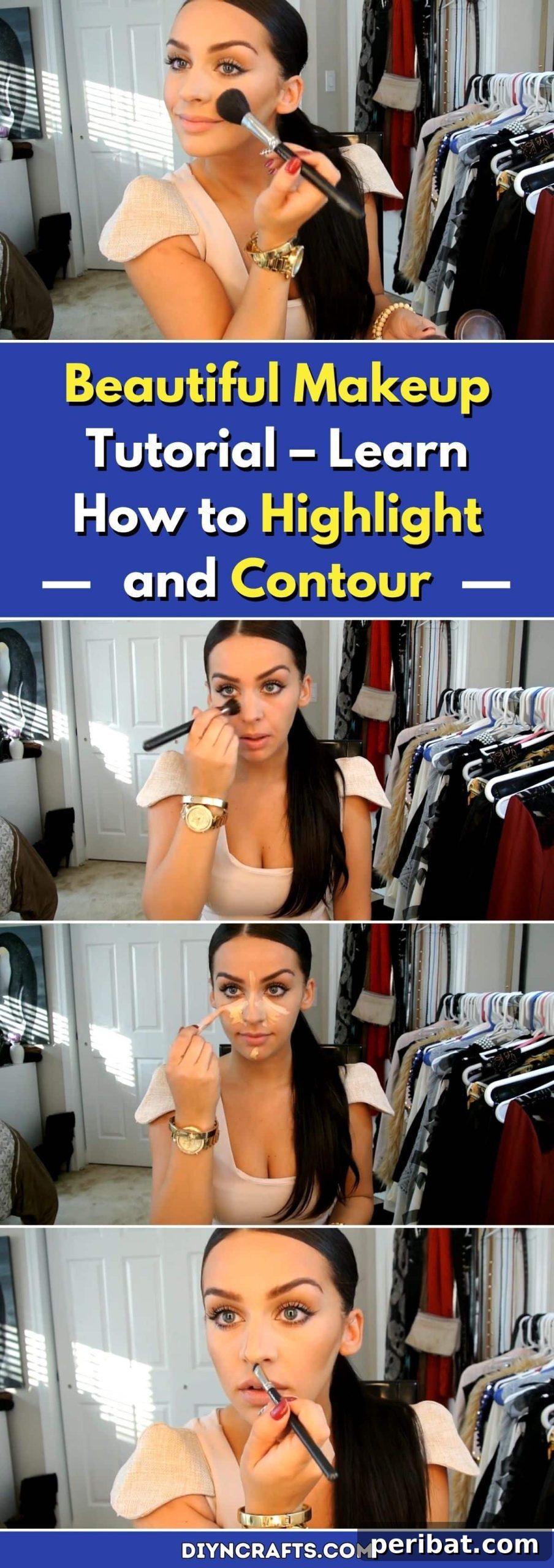 Flawless Face Highlight Contour Guide 2 Beautiful Makeup Tutorial – Learn How to Highlight and Contour pinterest image