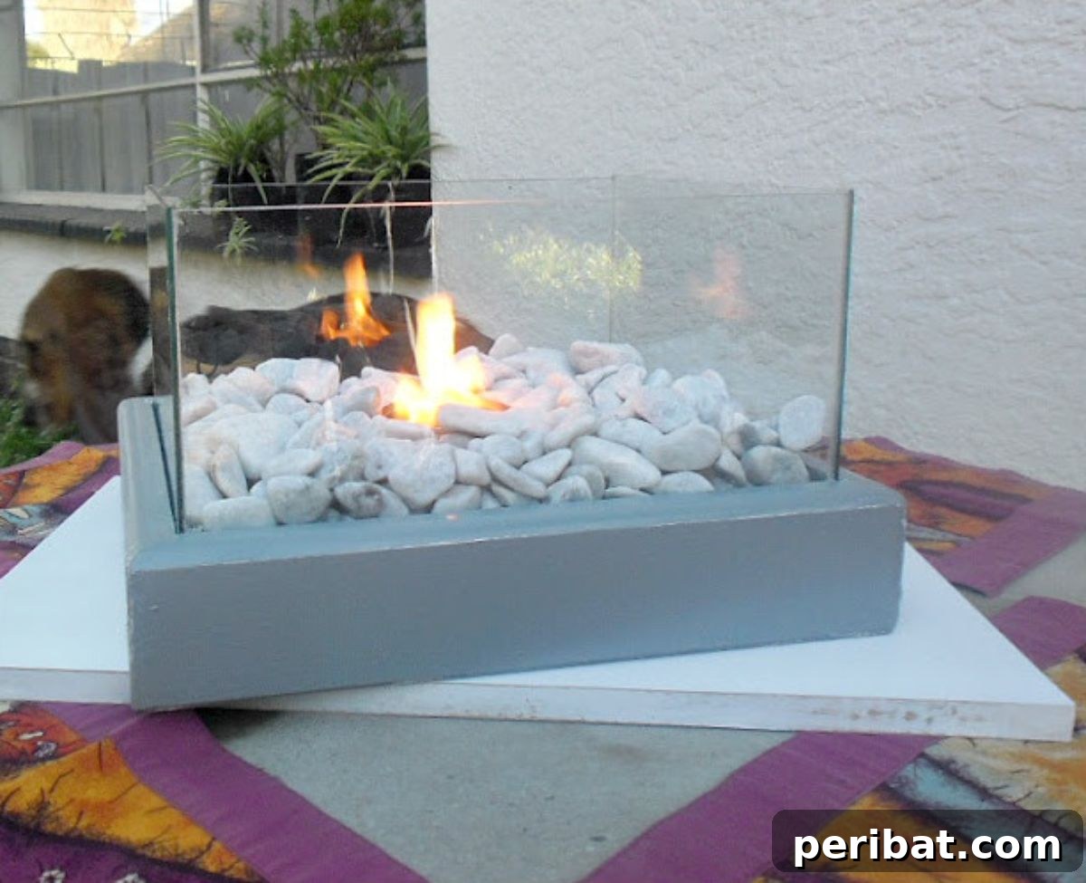 DIY Portable Fire Feature from old fish tank.