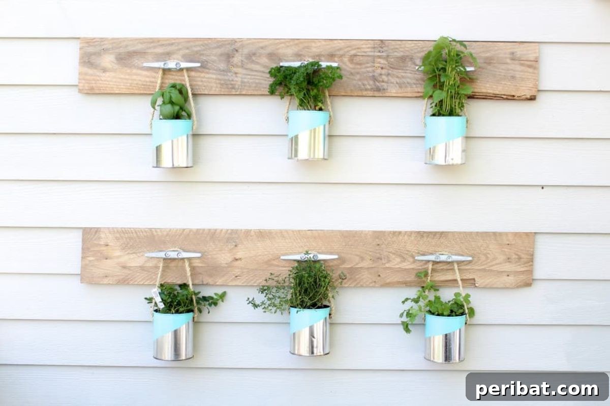 Nautical Paint Can Wall Herb Garden