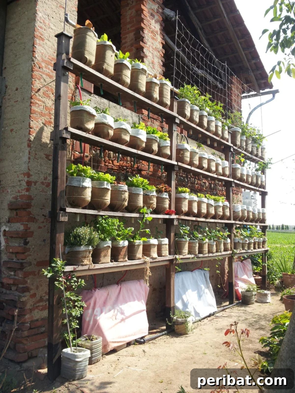 Recycled Water Bottles Vertical Garden