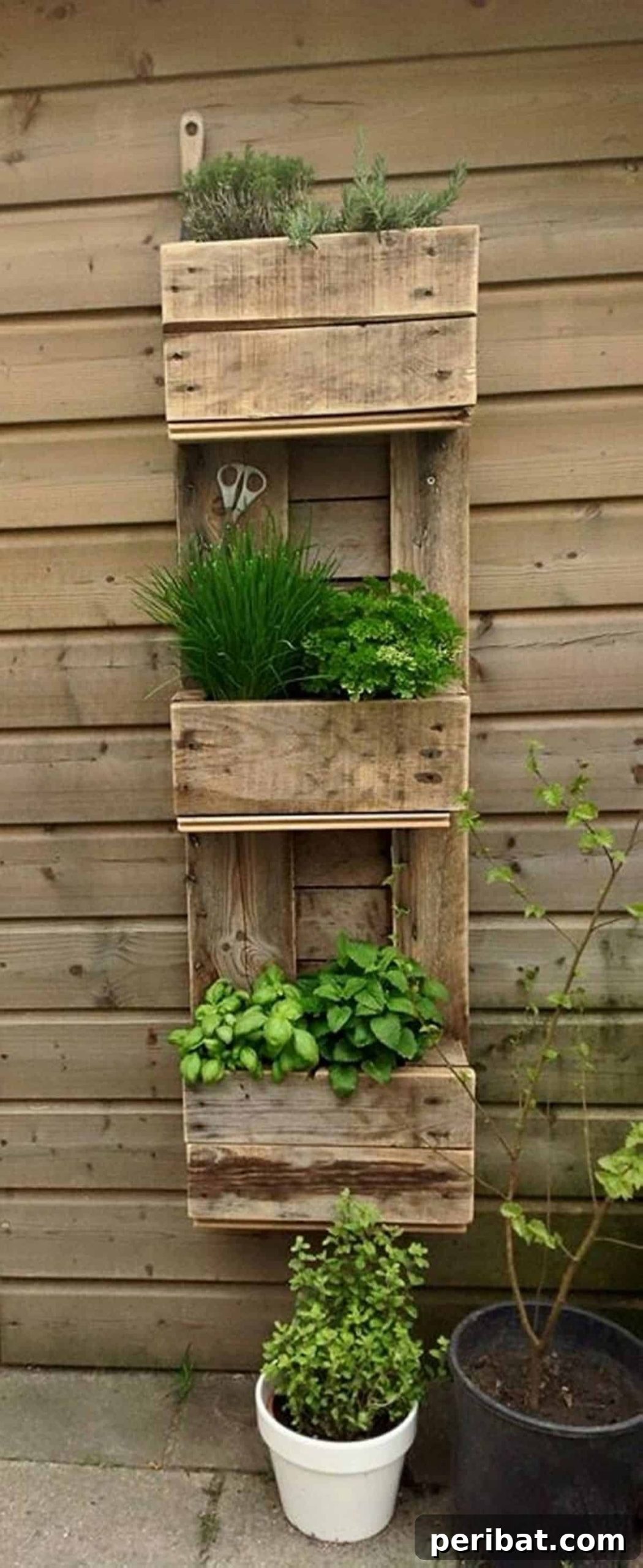 3-Tiered Pallet Wood Hanging Herb Garden