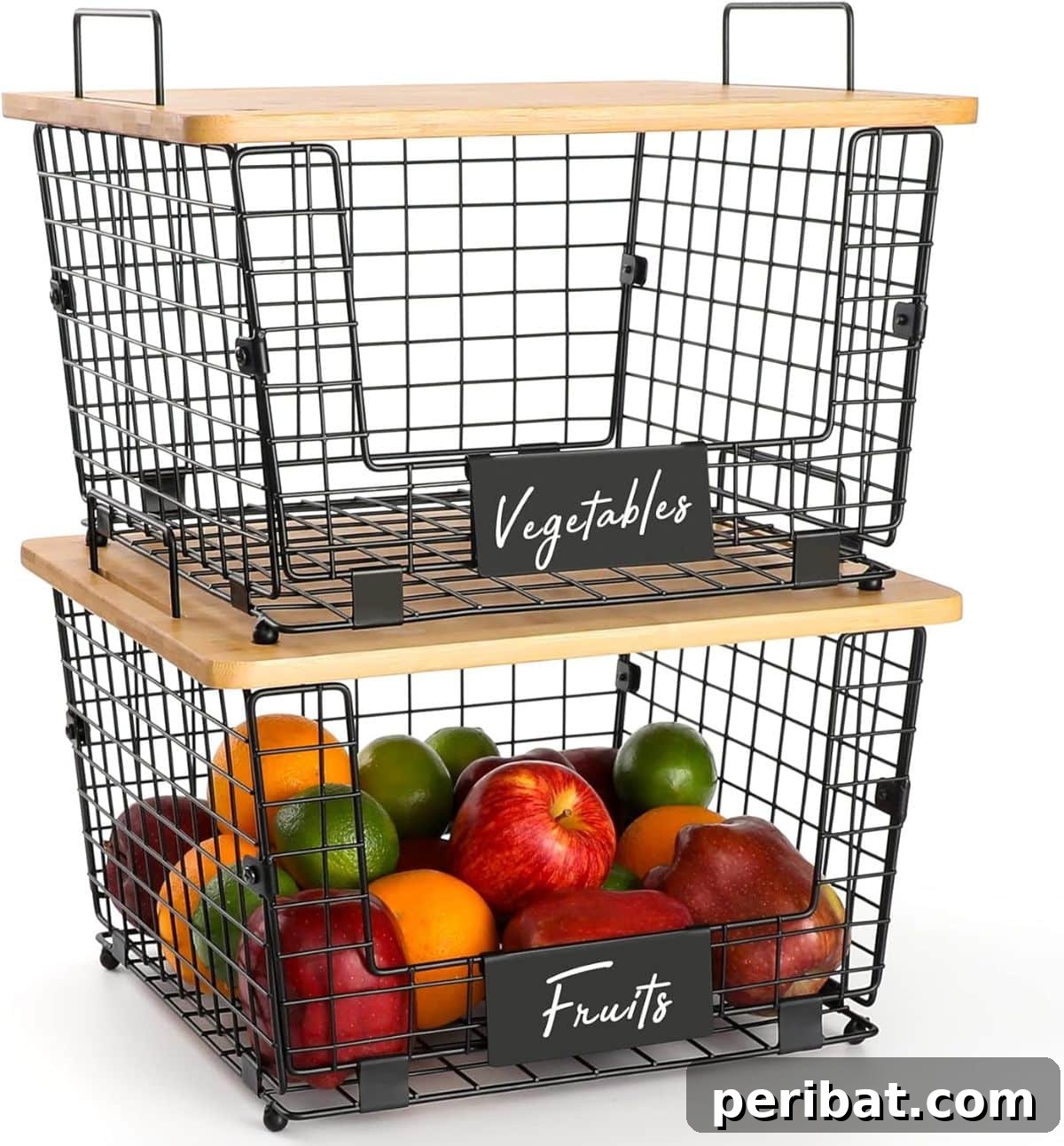 Stackable Kitchen Bamboo Baskets for Fruit