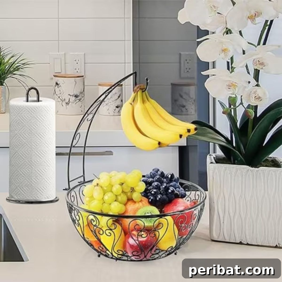 Fruit Basket With Towel Holder