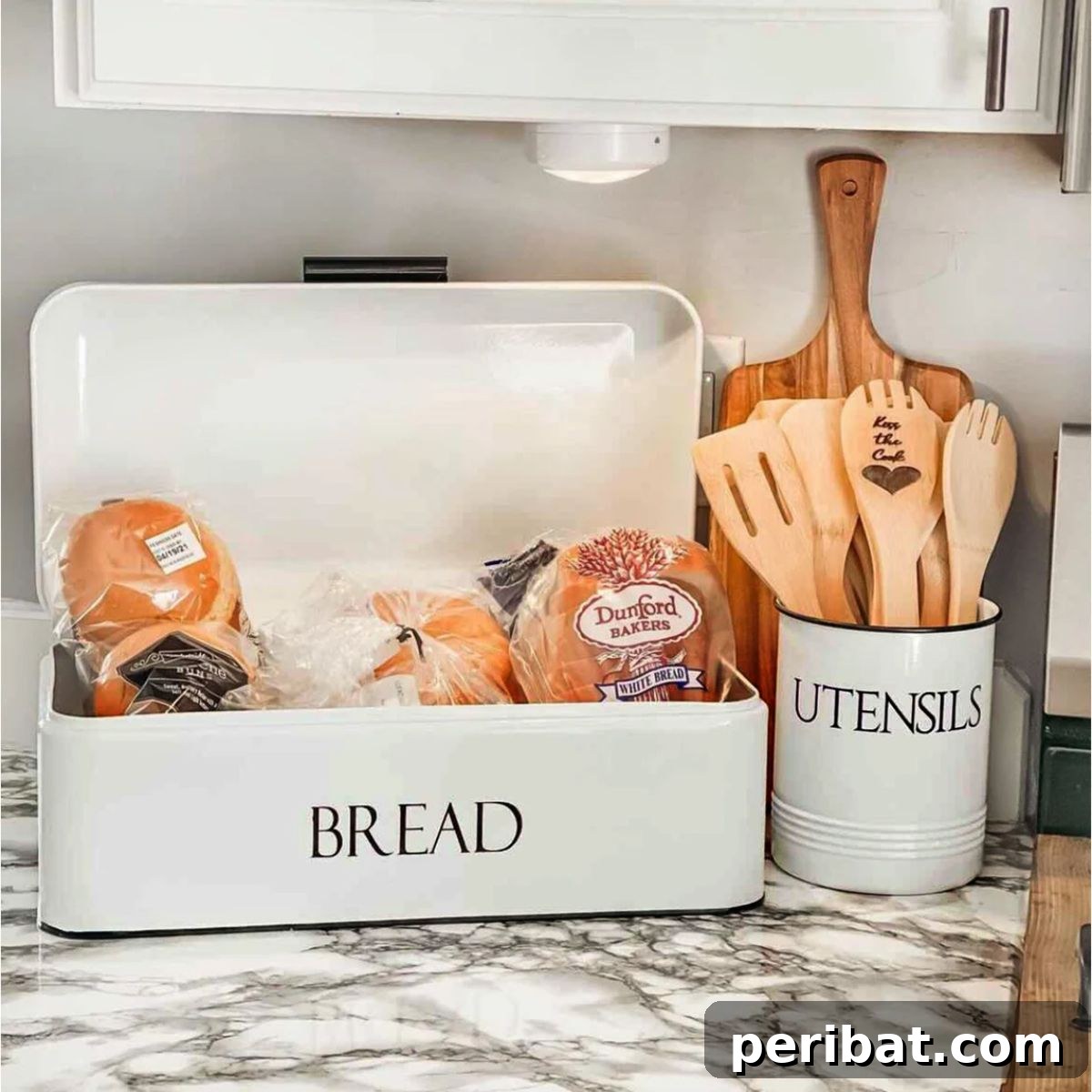 Farmhouse Bread Box and Utensil Holder
