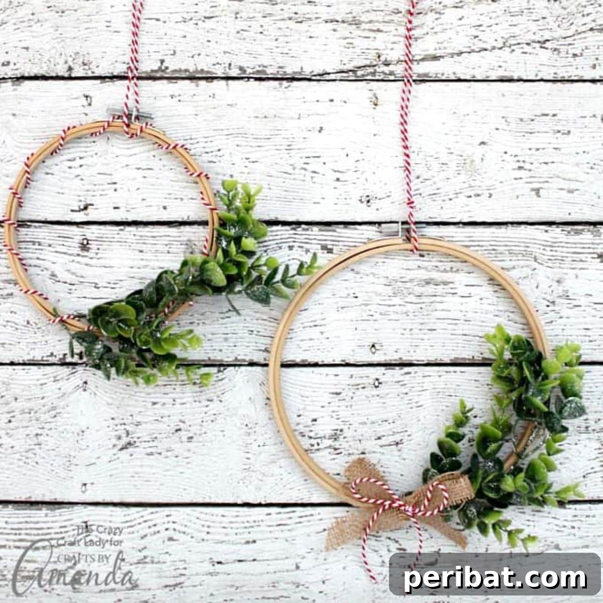 Winter Greenery Embroidery Hoop Wreath
