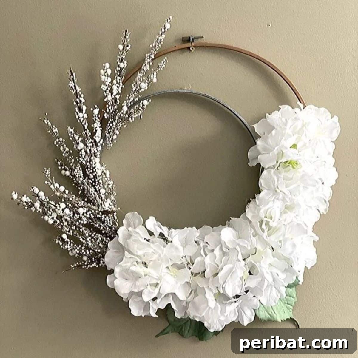 Easiest DIY Embroidery Hoop Winter Wreath