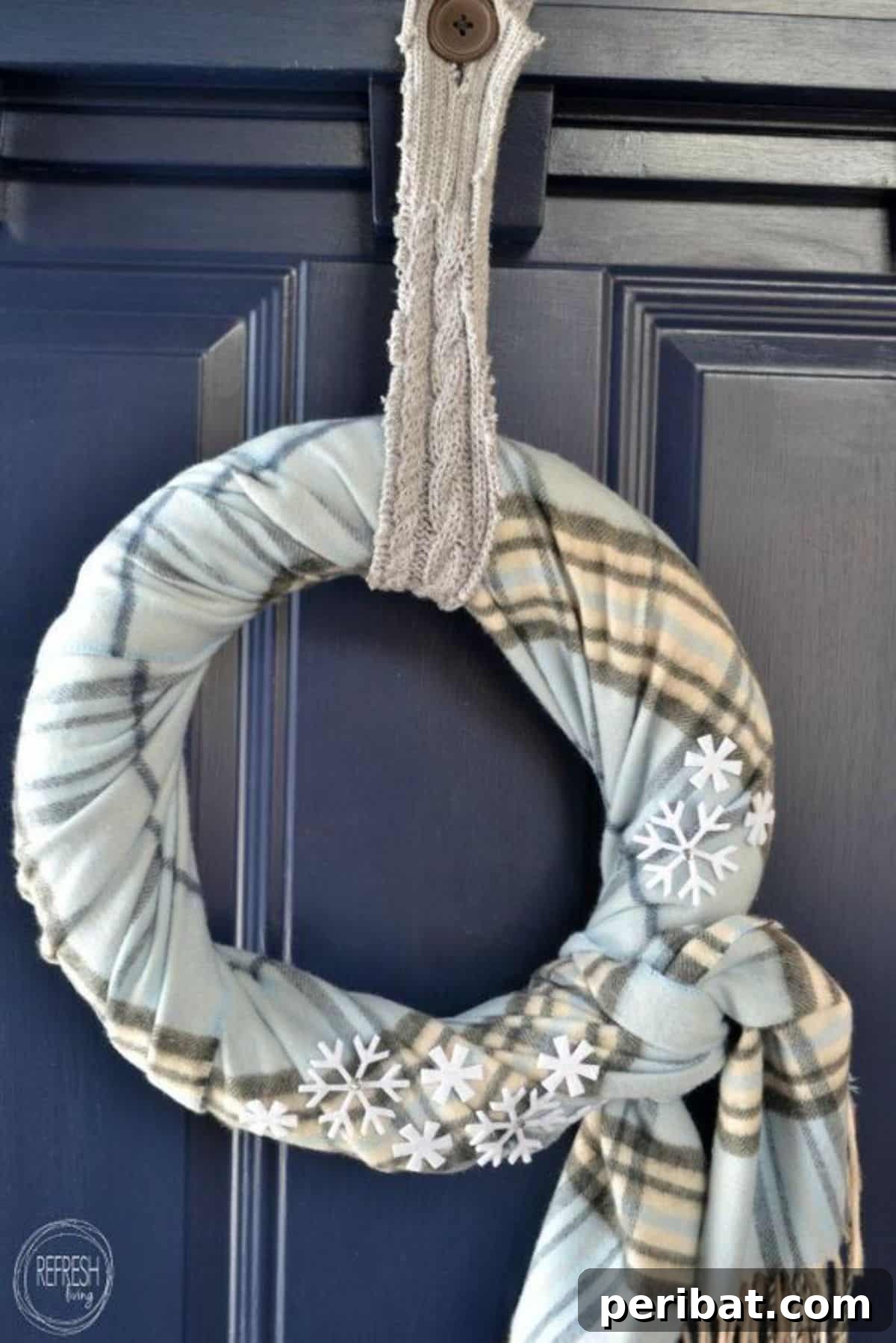 Cozy Winter Scarf Upcycled Wreath