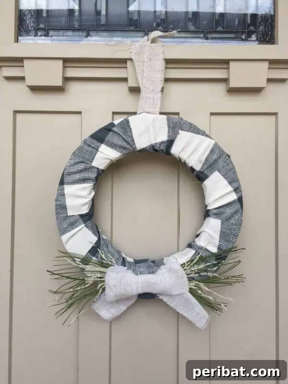 Farmhouse Buffalo Check Winter Wreath