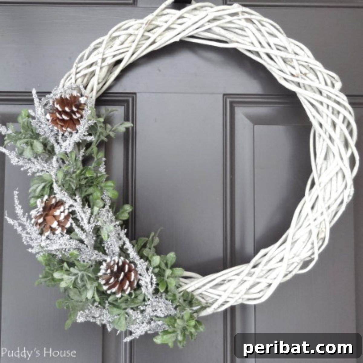 Simply Winter Wreath With Side Greenery