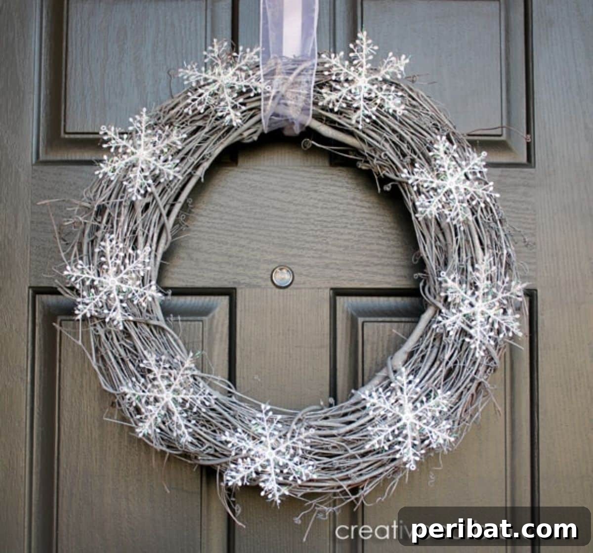 Non-Christmas Snowy Grapevine Winter Wreath