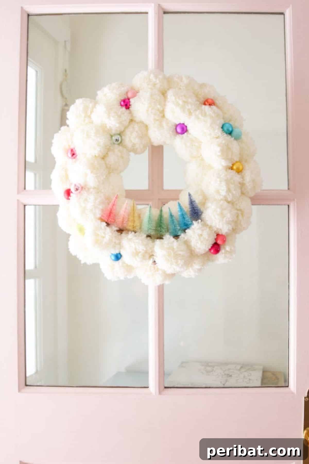 Christmas Tree Wreath With Pom Poms