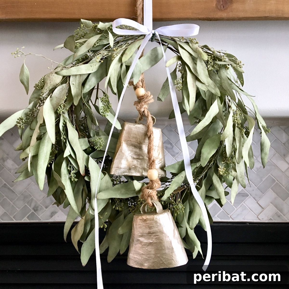 Eucalyptus Wreath Using Paper Mache