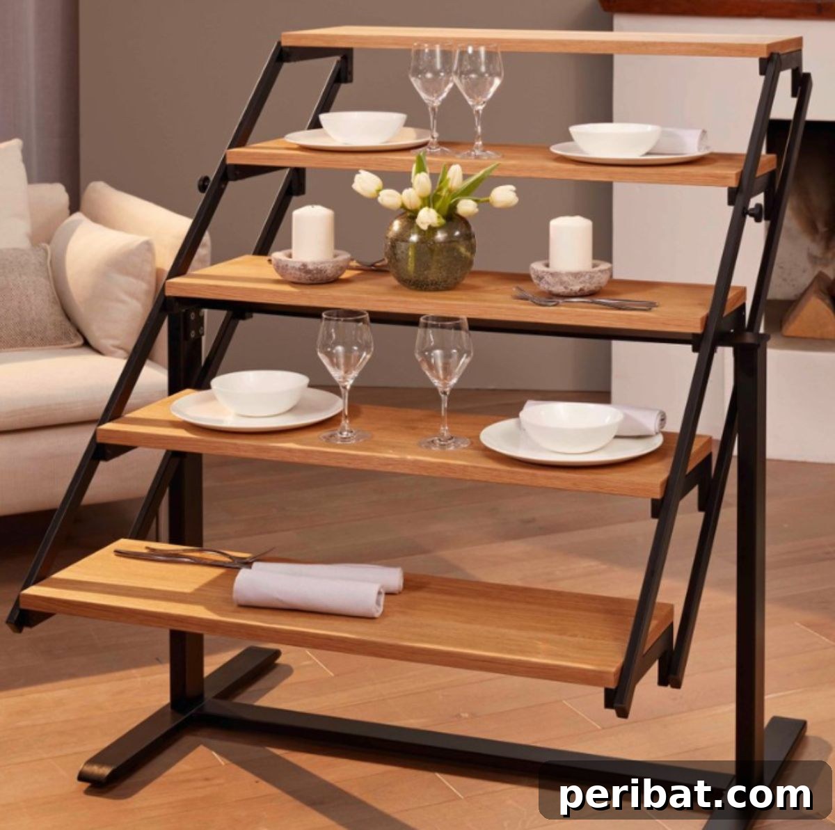 21 Transforming Shelves: Clever Designs for Dynamic Spaces 14 An innovative shelf unit that astonishingly transforms into a full-sized dining table, perfect for space-conscious homes.