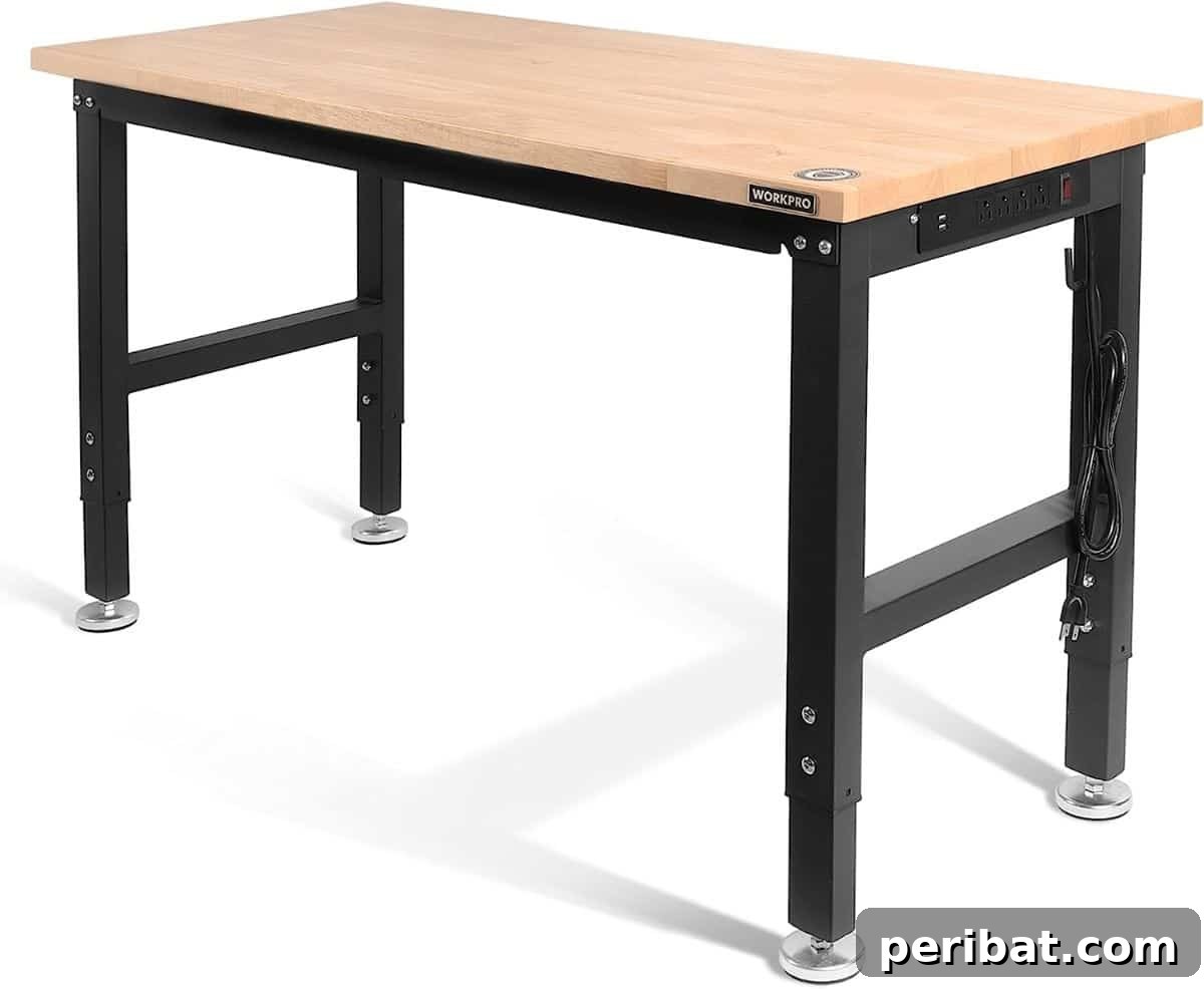 40 DIY Workbench Projects for Your Workshop 14 WORKPRO 48" Adjustable Workbench