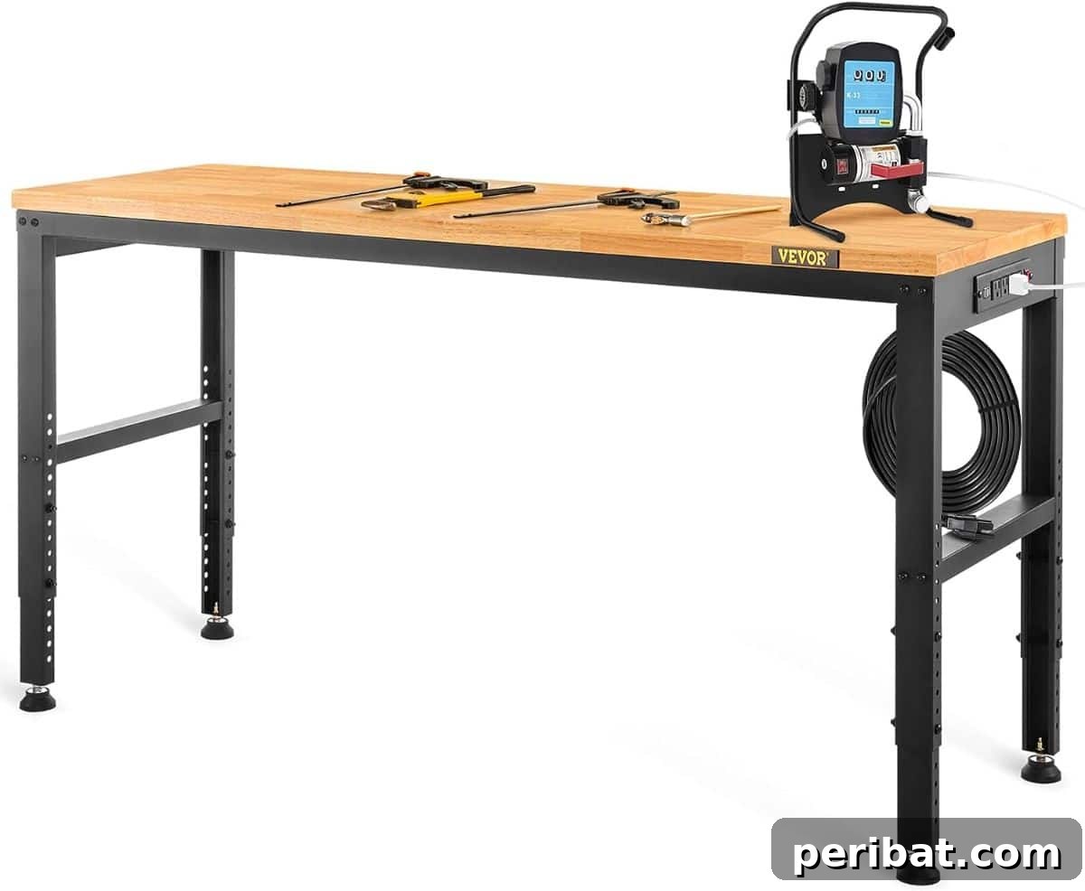 40 DIY Workbench Projects for Your Workshop 22 Vevor Adjustable Workbench