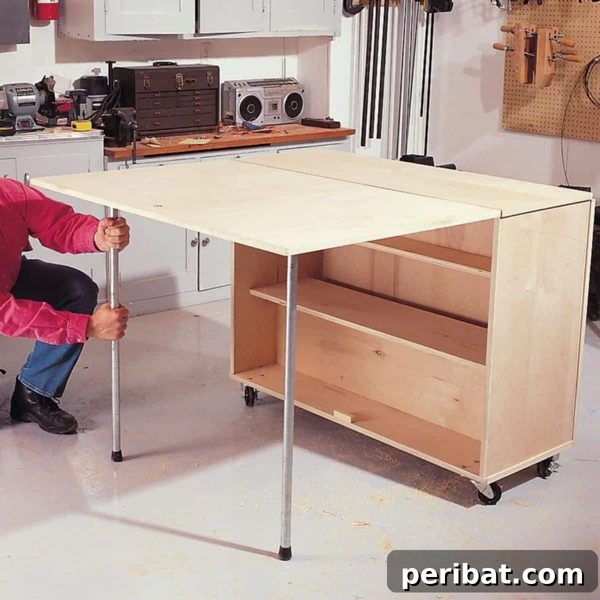 40 DIY Workbench Projects for Your Workshop 24 ompact Folding Workbench with Storage
