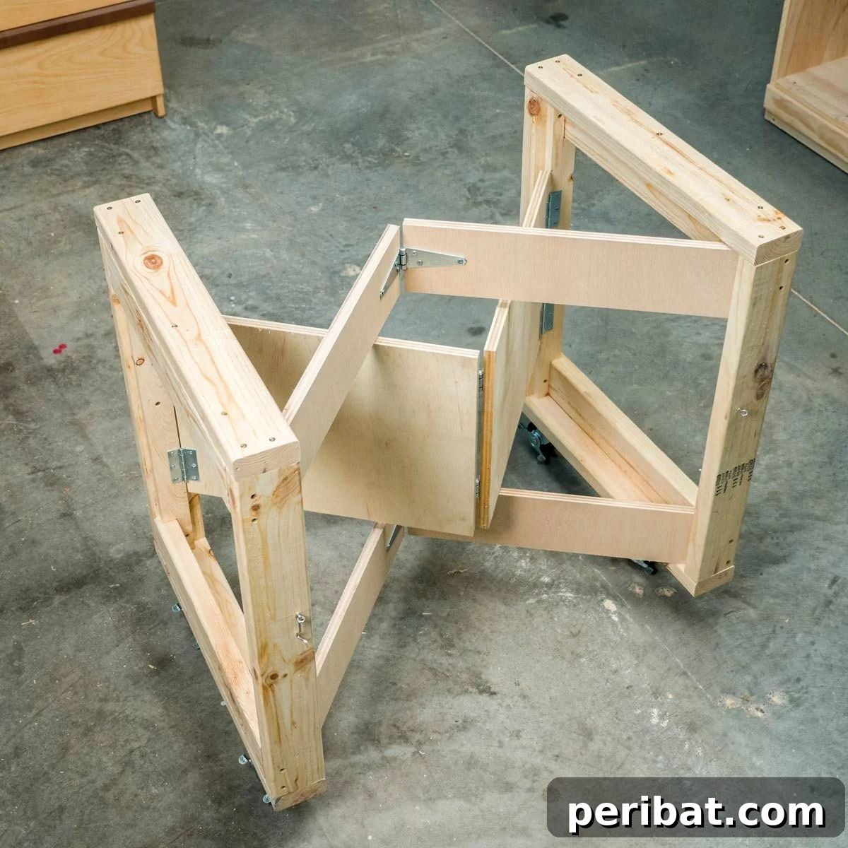 40 DIY Workbench Projects for Your Workshop 26 Folding Mobile Workbench