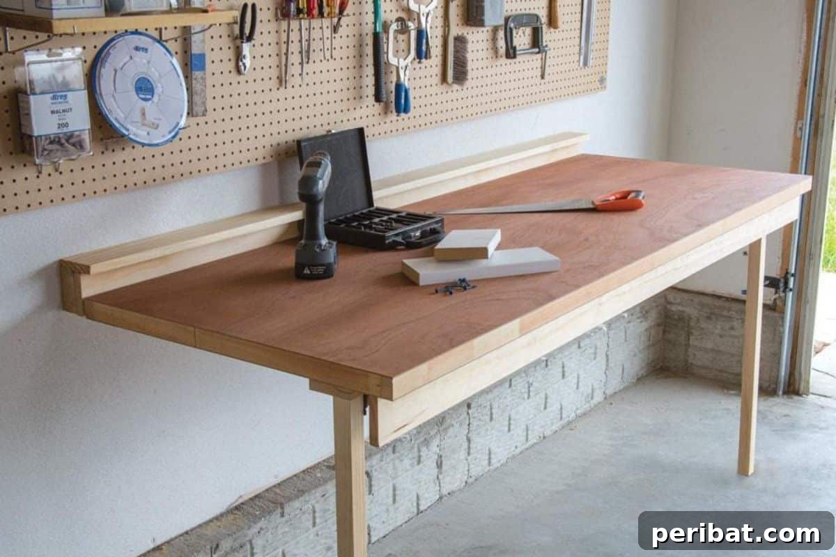 40 DIY Workbench Projects for Your Workshop 32 Drop-Down Workbench