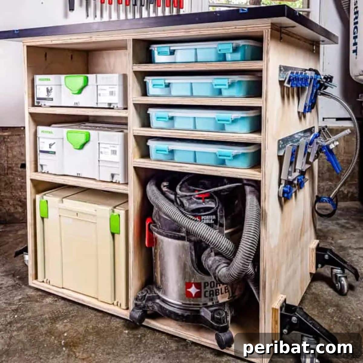 Smart Power Tool Storage Solutions 16 DIY T-Track Table with Storage