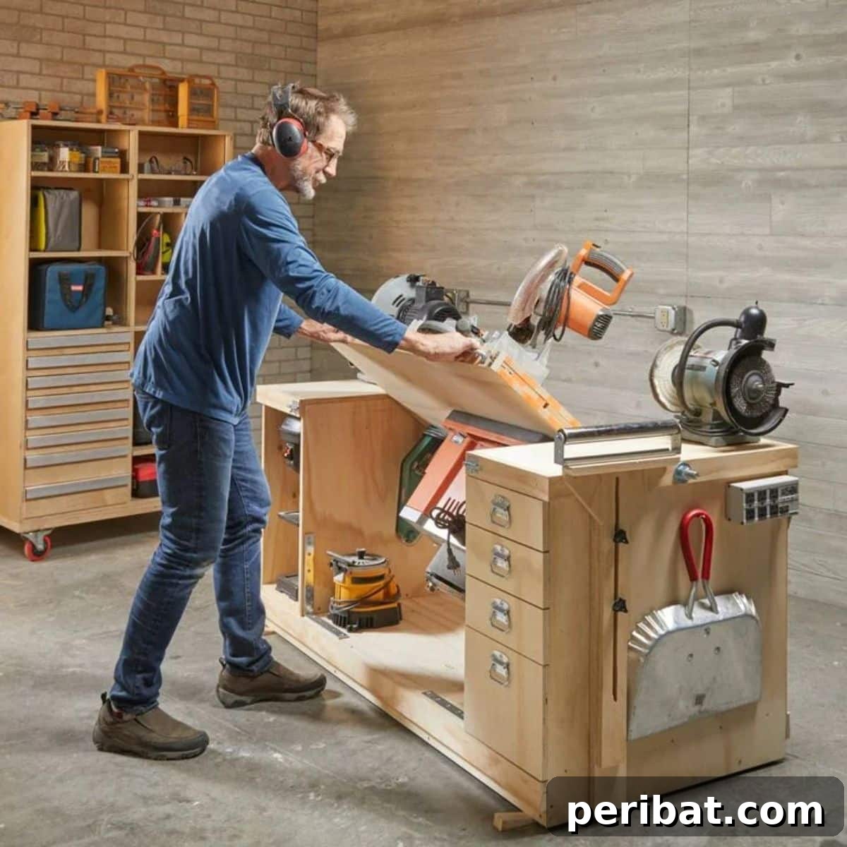 Smart Power Tool Storage Solutions 3 Flip-Top Workbench for Tool Storage