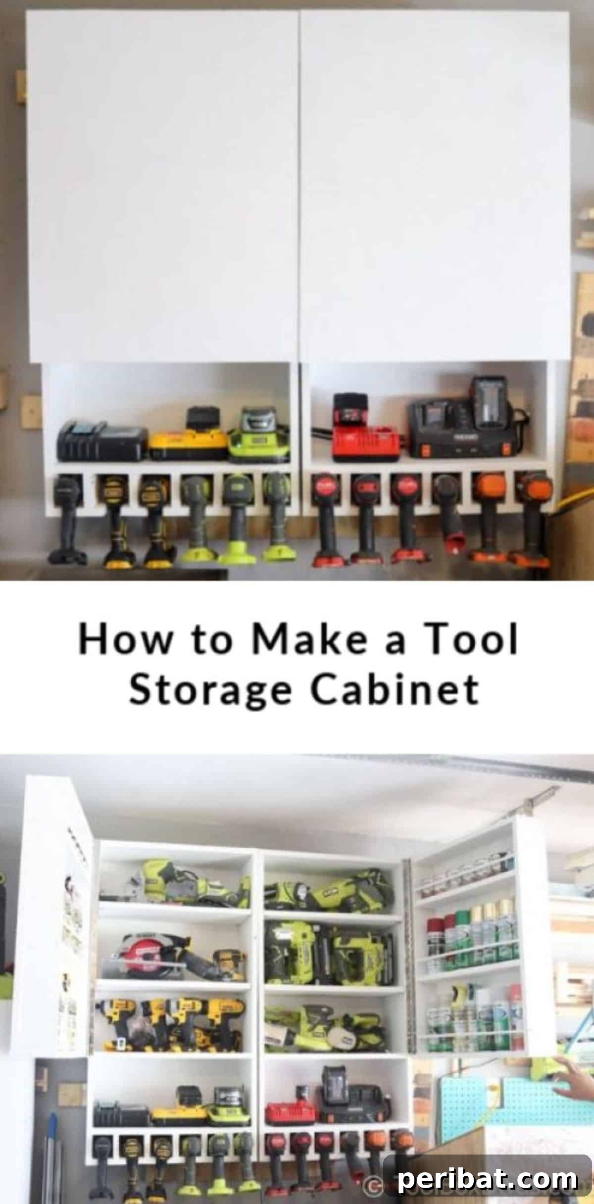 Smart Power Tool Storage Solutions 8 DIY Tool Storage Cabinet with Charging Station