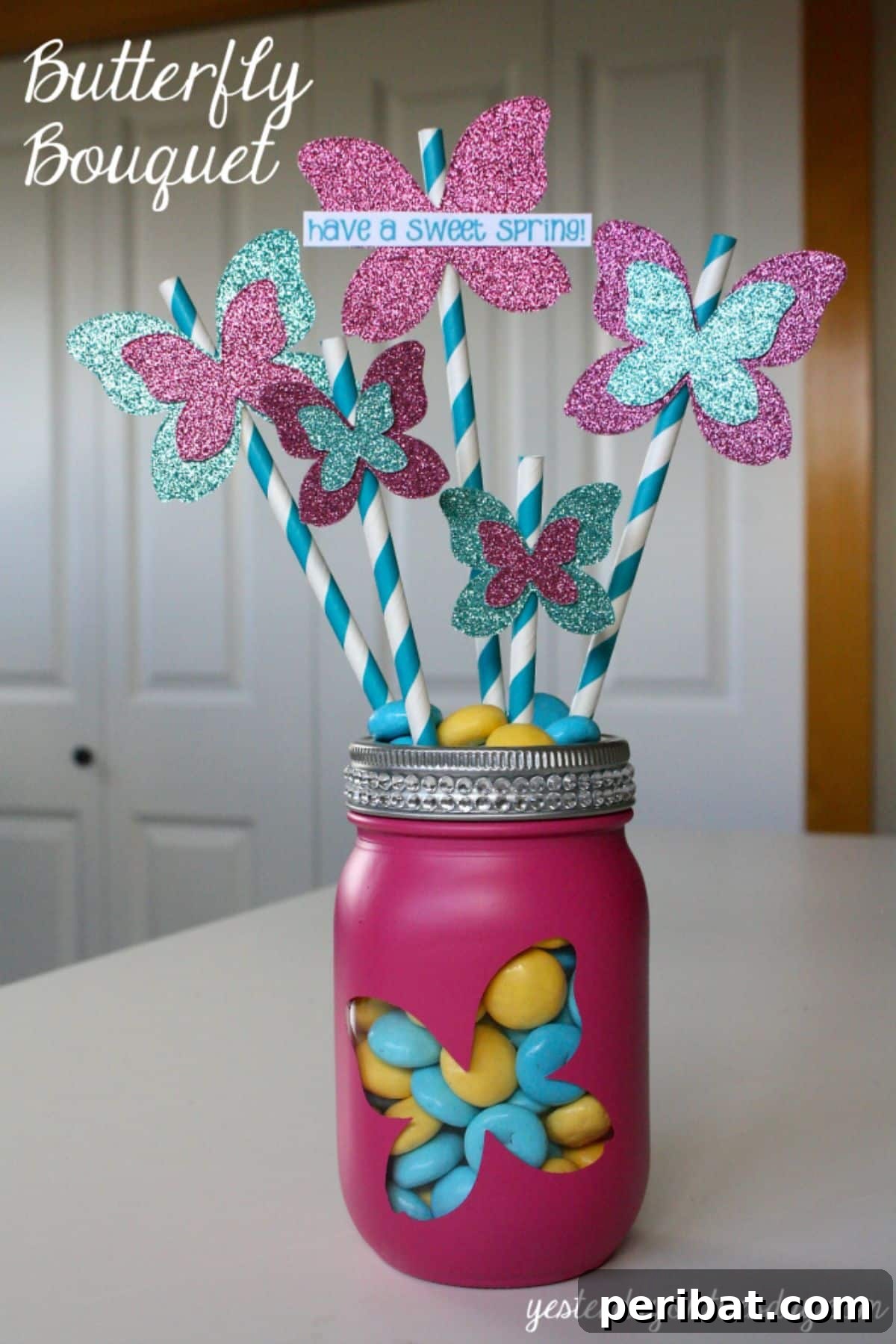 50 Summer DIY Projects to Brighten Your Home 18 Butterfly Bouquet in a Jar