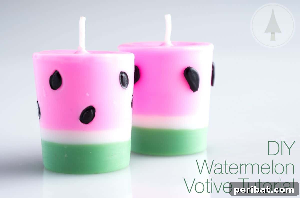 50 Summer DIY Projects to Brighten Your Home 21 Watermelon Votive