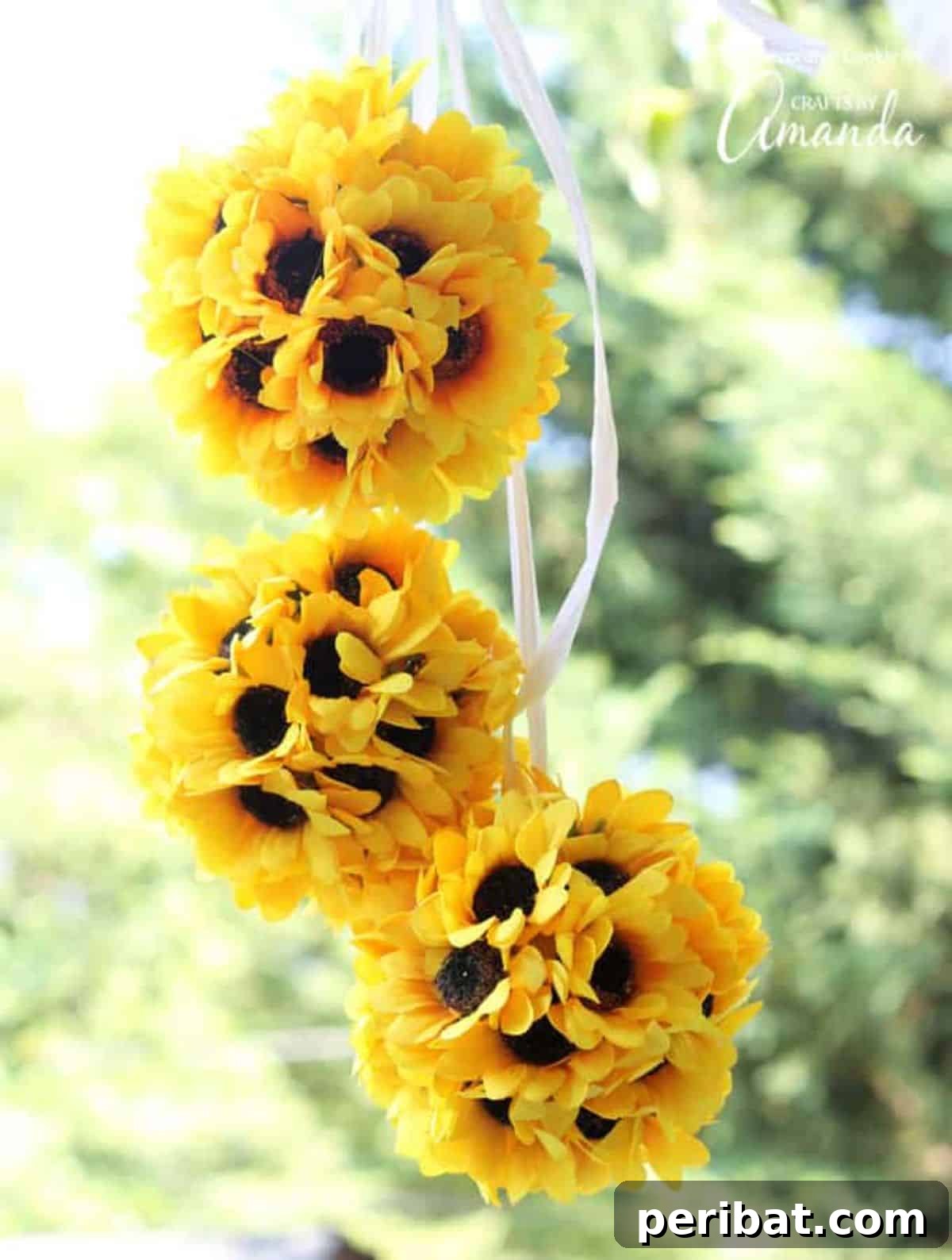 50 Summer DIY Projects to Brighten Your Home 39 Sunflower Kissing Balls