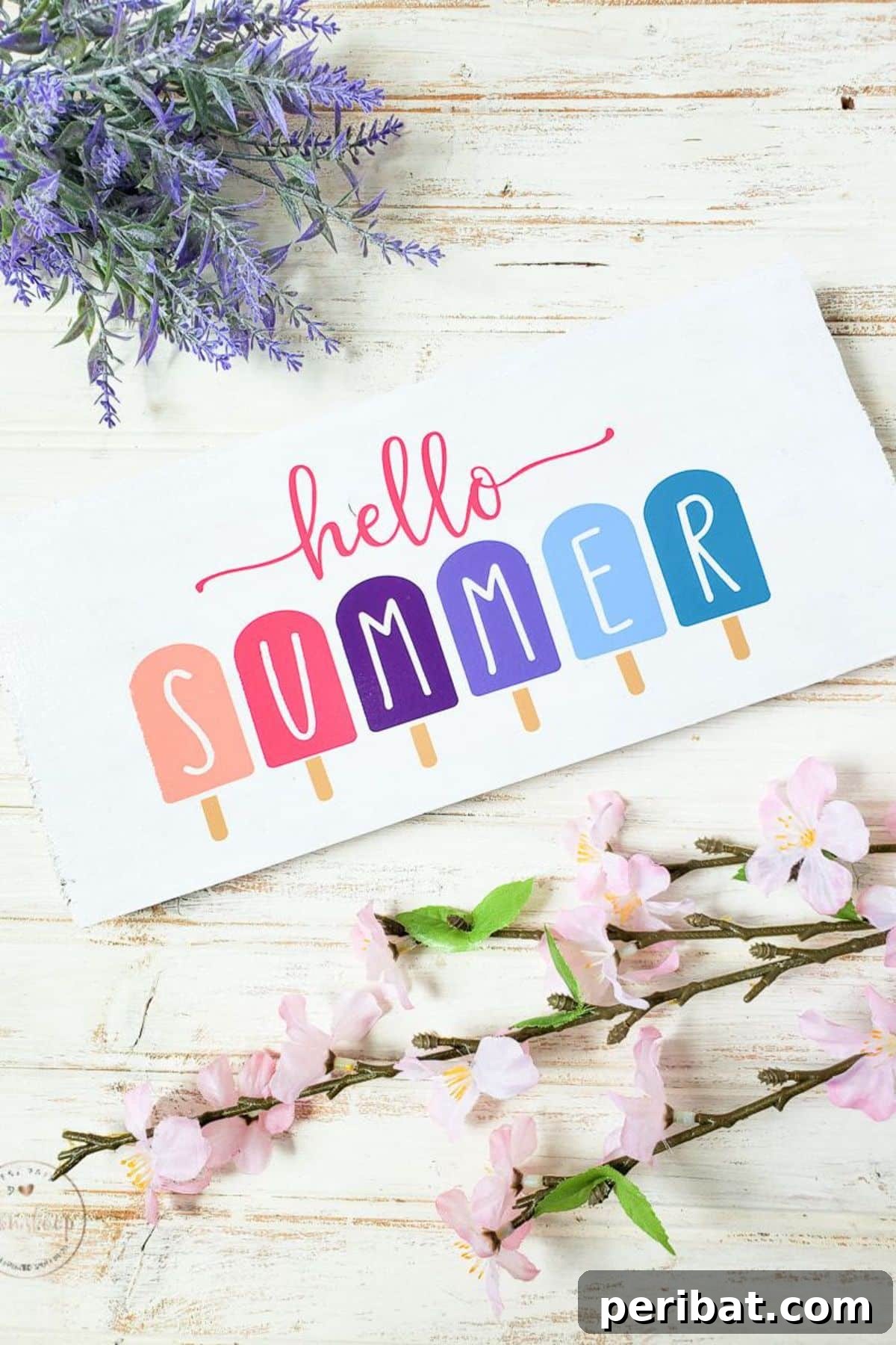 50 Summer DIY Projects to Brighten Your Home 5 “Hello Summer” Popsicle Sign
