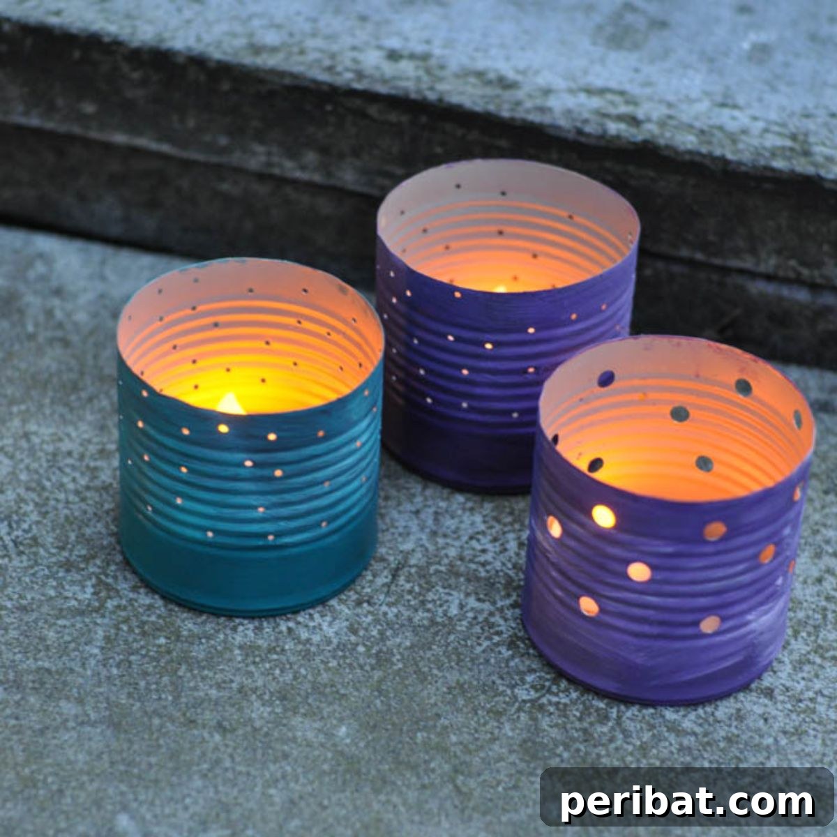 50 Summer DIY Projects to Brighten Your Home 43 Tin Can Patio Luminaries