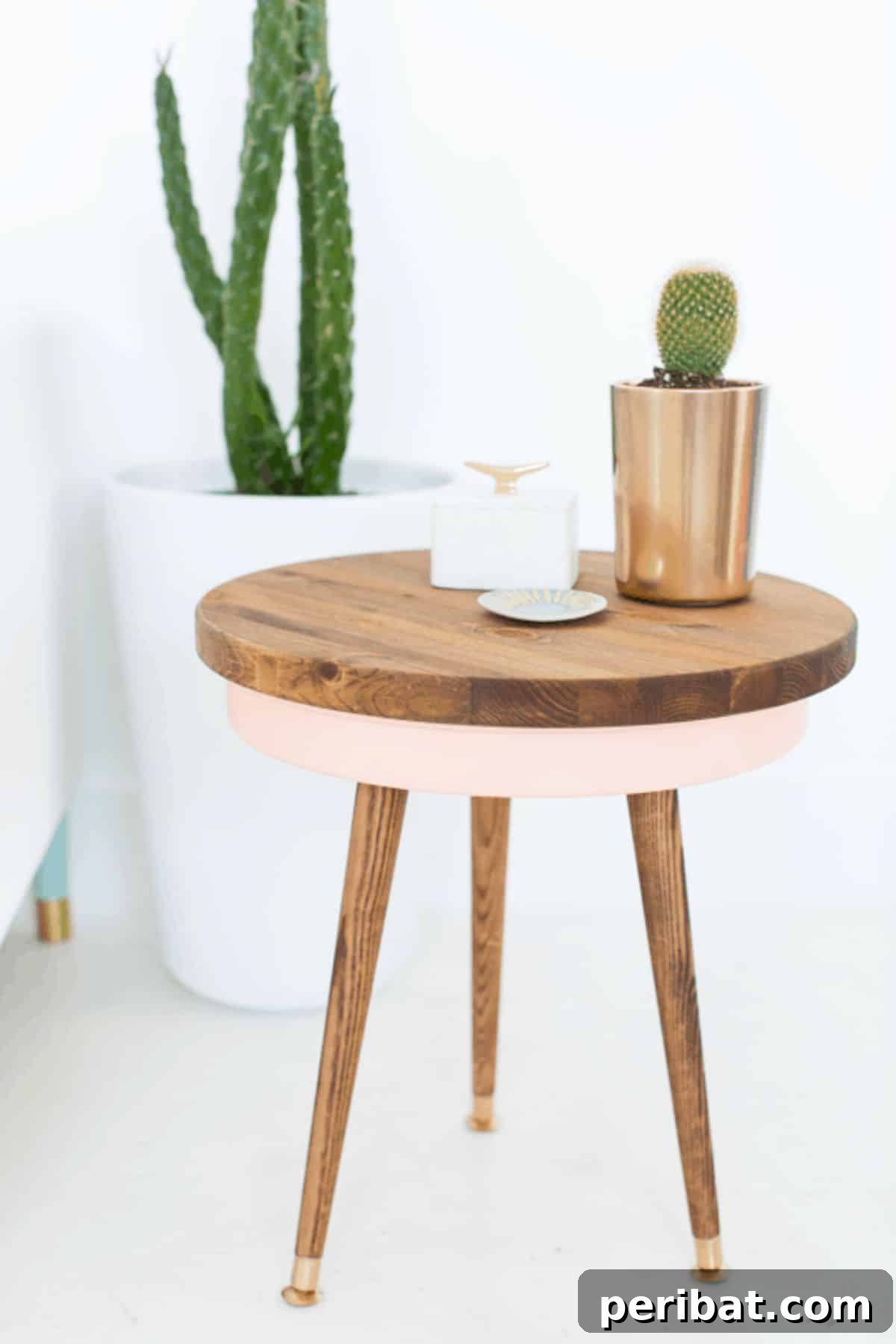 Craft Your Spring: 50 Fresh Home Decor Ideas 14 DIY Mid Century Modern Side Table