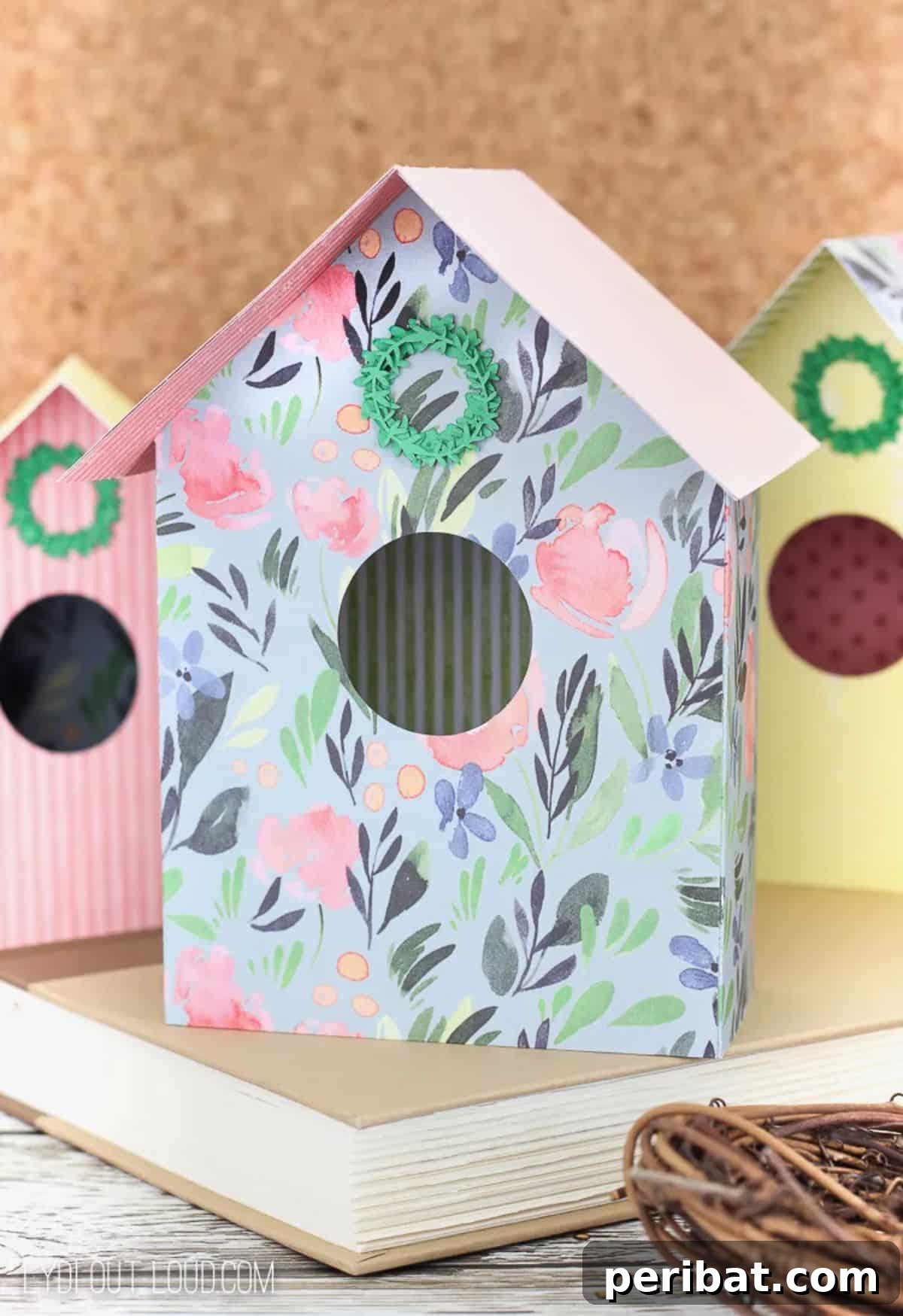 Craft Your Spring: 50 Fresh Home Decor Ideas 17 Paper DIY Birdhouse with a Cricut