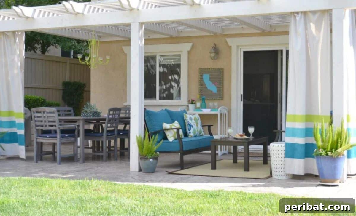Craft Your Spring: 50 Fresh Home Decor Ideas 18 DIY Outdoor Curtains From Drop Cloths