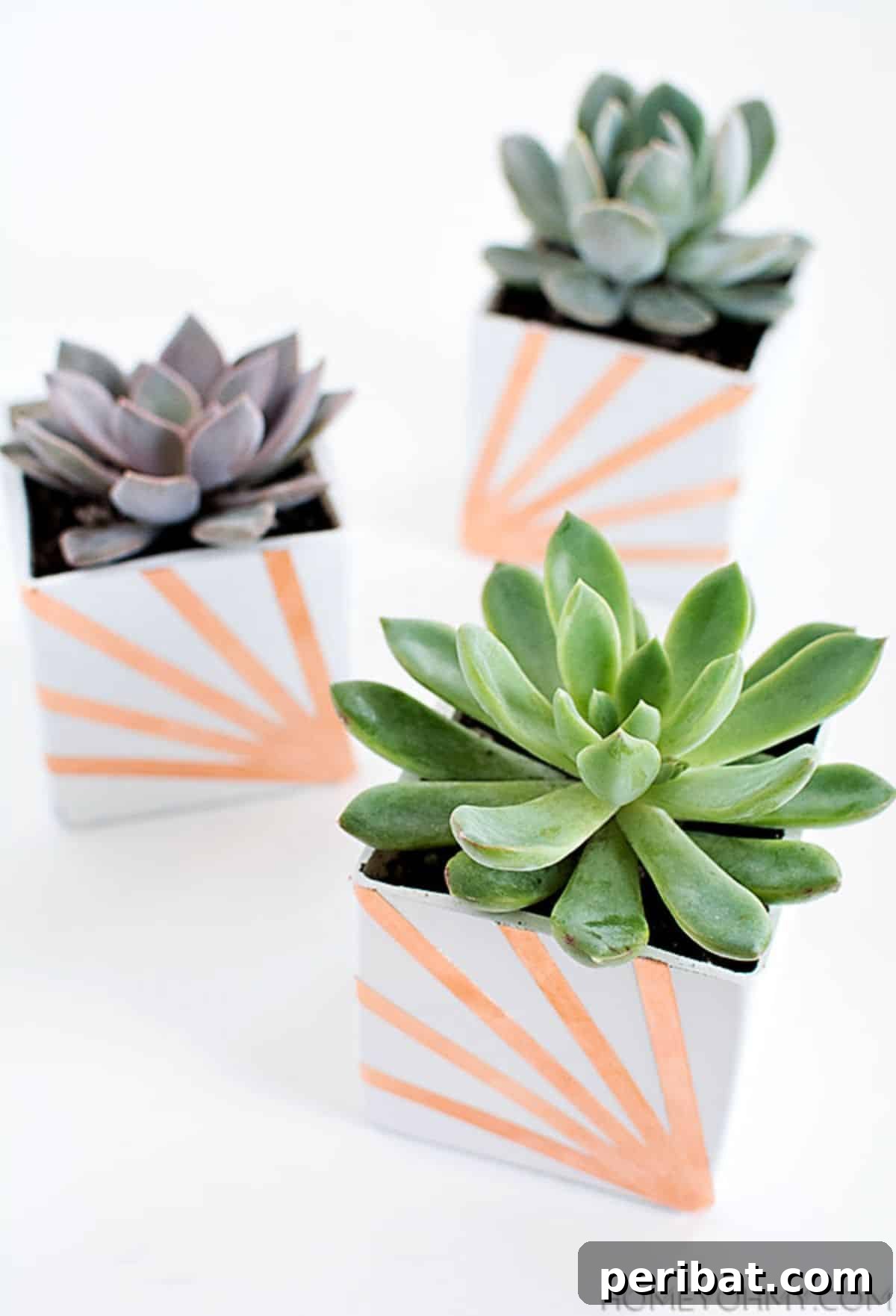 Craft Your Spring: 50 Fresh Home Decor Ideas 25 DIY Copper And White Succulent Planters