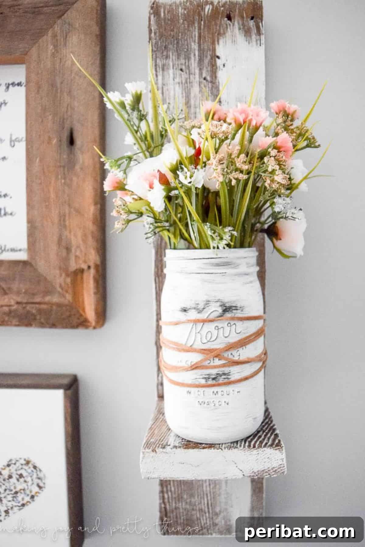 Craft Your Spring: 50 Fresh Home Decor Ideas 29 Farmhouse Spring Mason Jar Planter