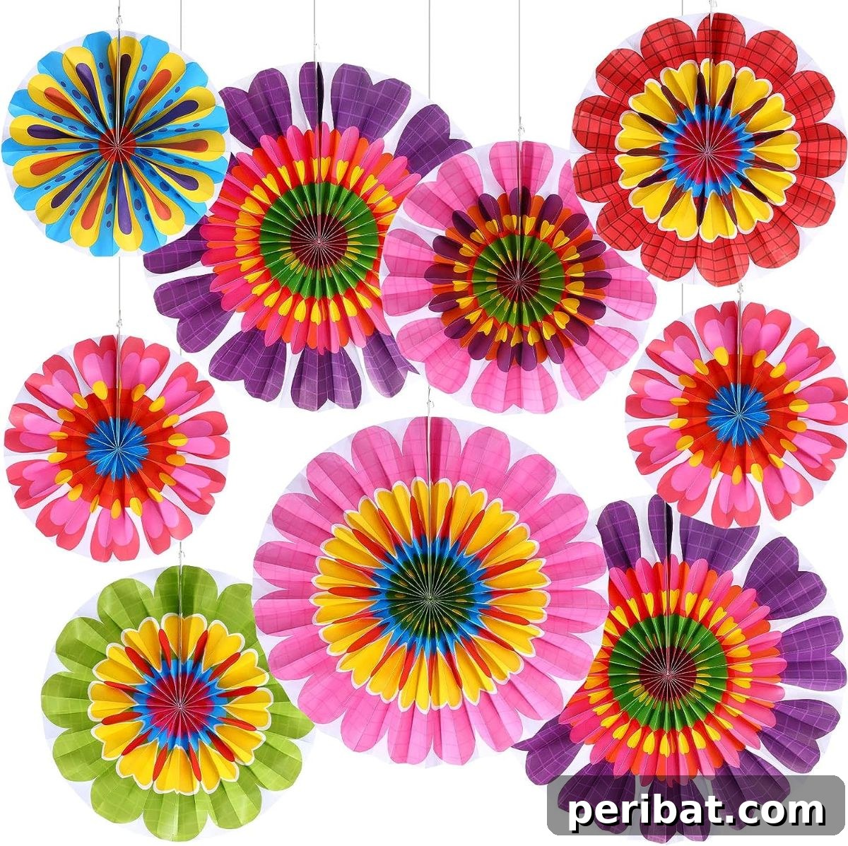 Craft Your Spring: 50 Fresh Home Decor Ideas 31 Spring Flower Hanging Paper Fans Decorations