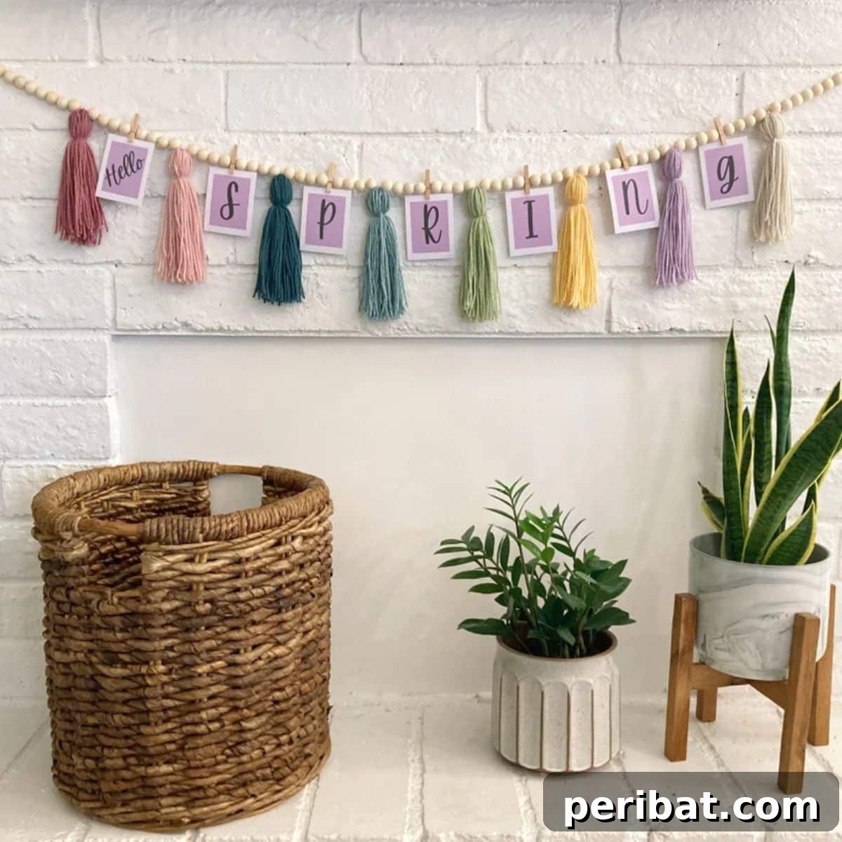 Craft Your Spring: 50 Fresh Home Decor Ideas 37 Spring Banner Tassel Garland