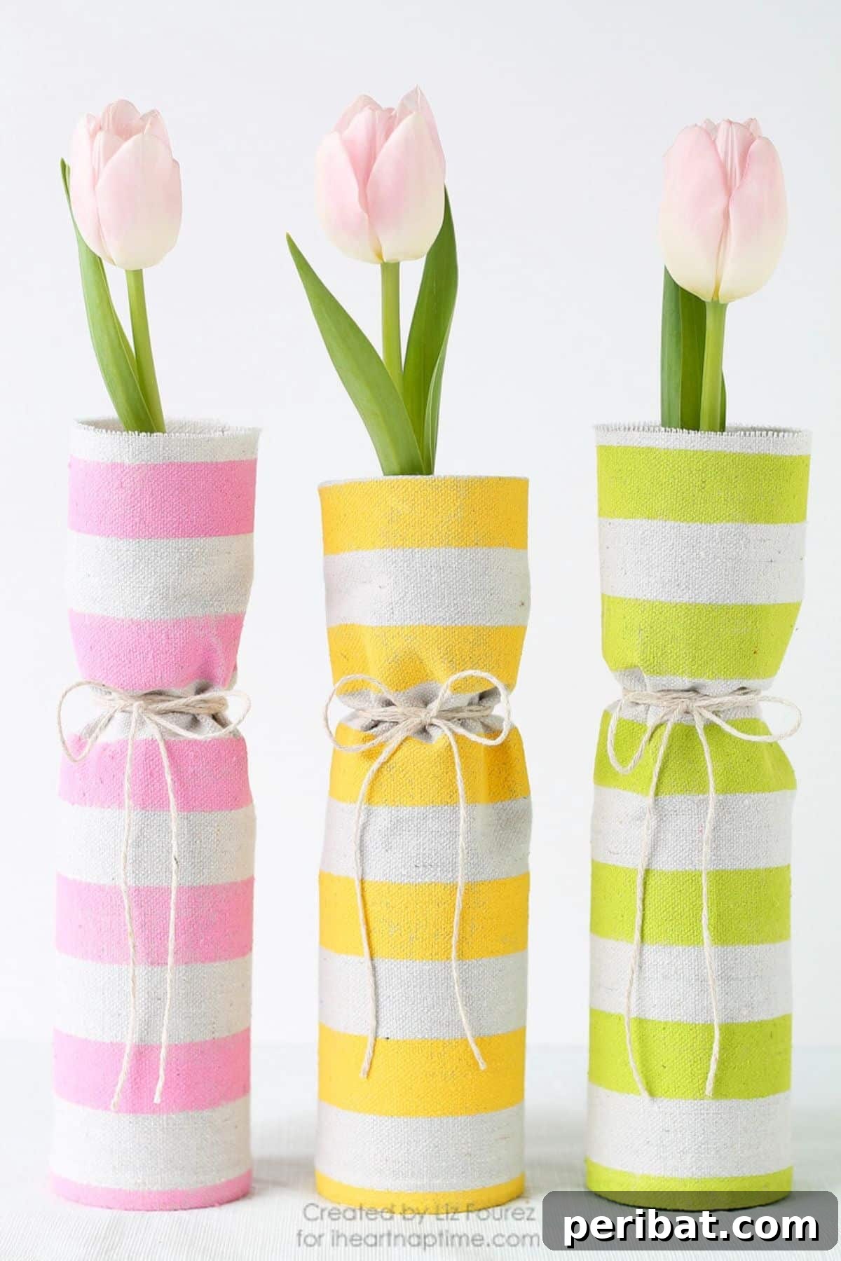 Craft Your Spring: 50 Fresh Home Decor Ideas 5 Fabric Covered Spring Vases