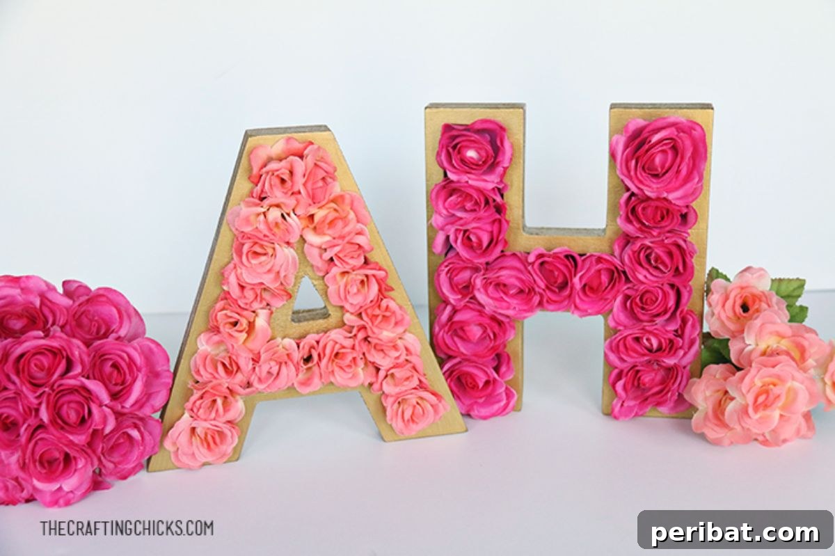 Craft Your Spring: 50 Fresh Home Decor Ideas 44 DIY Floral Monogram