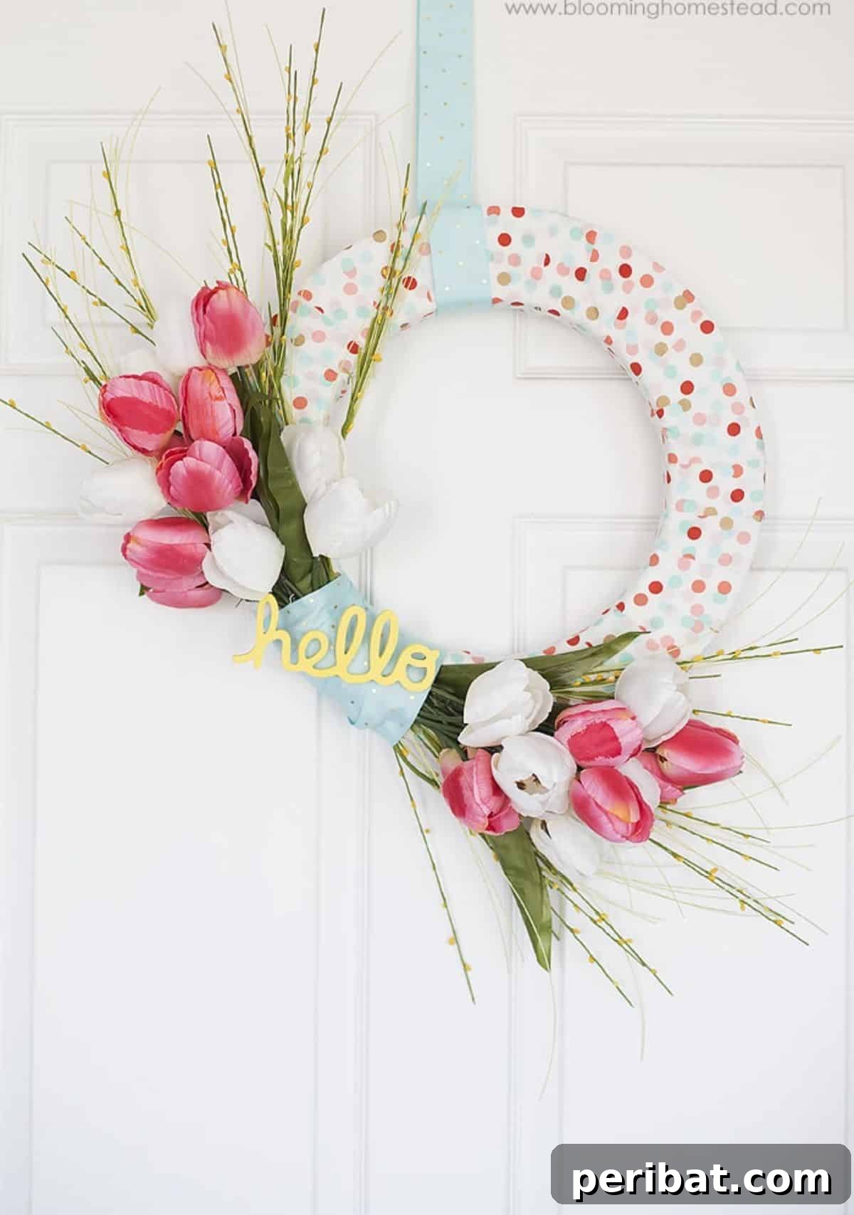 Craft Your Spring: 50 Fresh Home Decor Ideas 9 DIY Spring Wreath