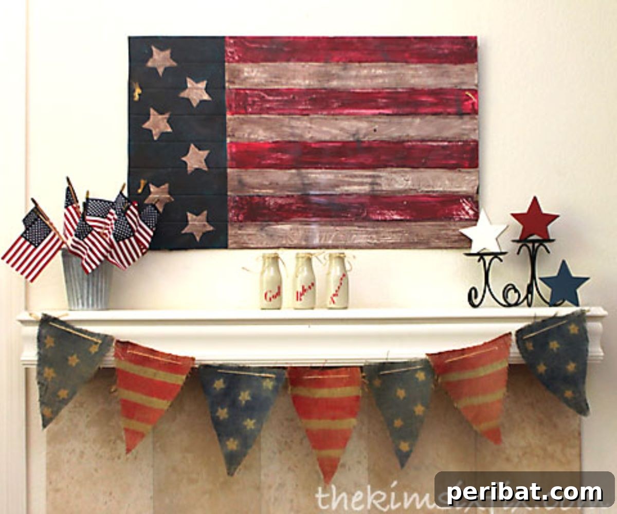 Creative DIY Memorial Day Decor Ideas 18 Americana Memorial Day Mantel