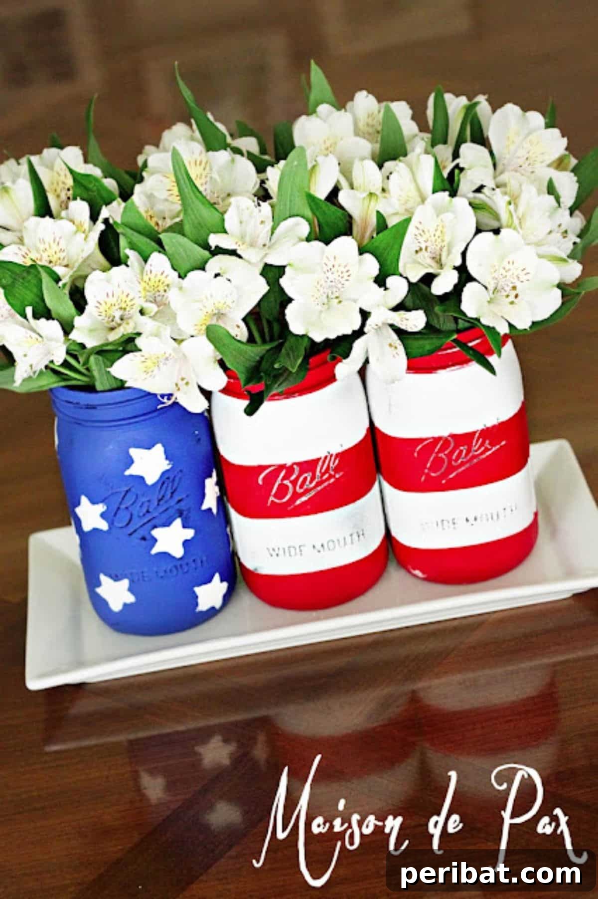 Creative DIY Memorial Day Decor Ideas 19 American Flag Mason Jars
